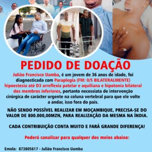 PEDIDO DE APOIO PARA CIRURGIA NA COLUNA