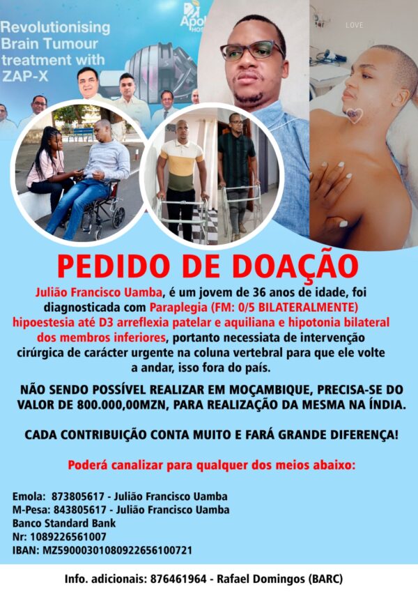PEDIDO DE APOIO PARA CIRURGIA NA COLUNA