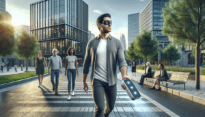 Dispositivo inovador para deficientes visuais detectar obstáculos com maior segurança e autonomia