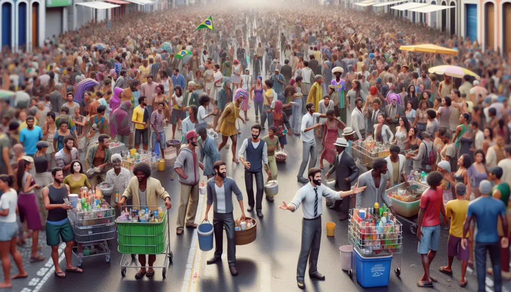 Aumento de trabalhadores ambulantes e catadores no Carnaval 2026