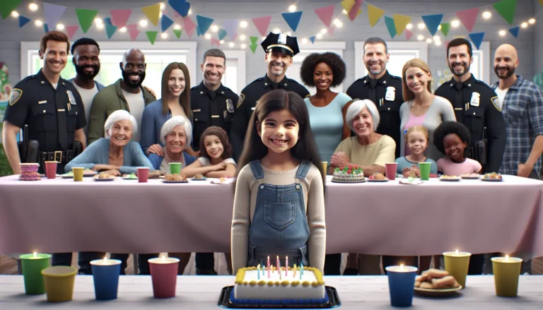 gentileza de estranhos em aniversário de criança