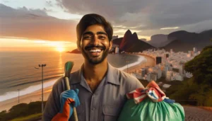 Devolução da autoestima em fotografias de gari no Rio