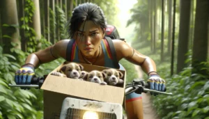 Resgate de cachorros abandonados por atleta