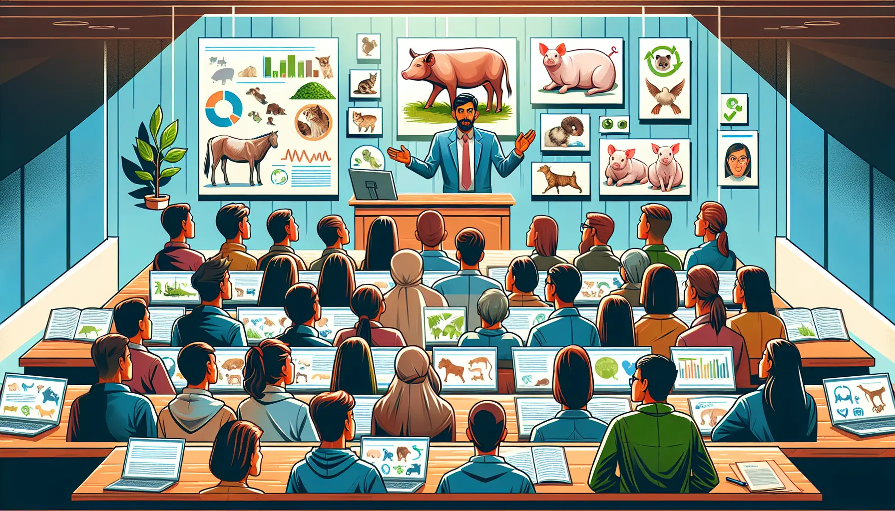 Palestras sobre bem-estar animal em universidades brasileiras