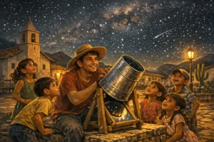 Telescópio artesanal para crianças do Sertão