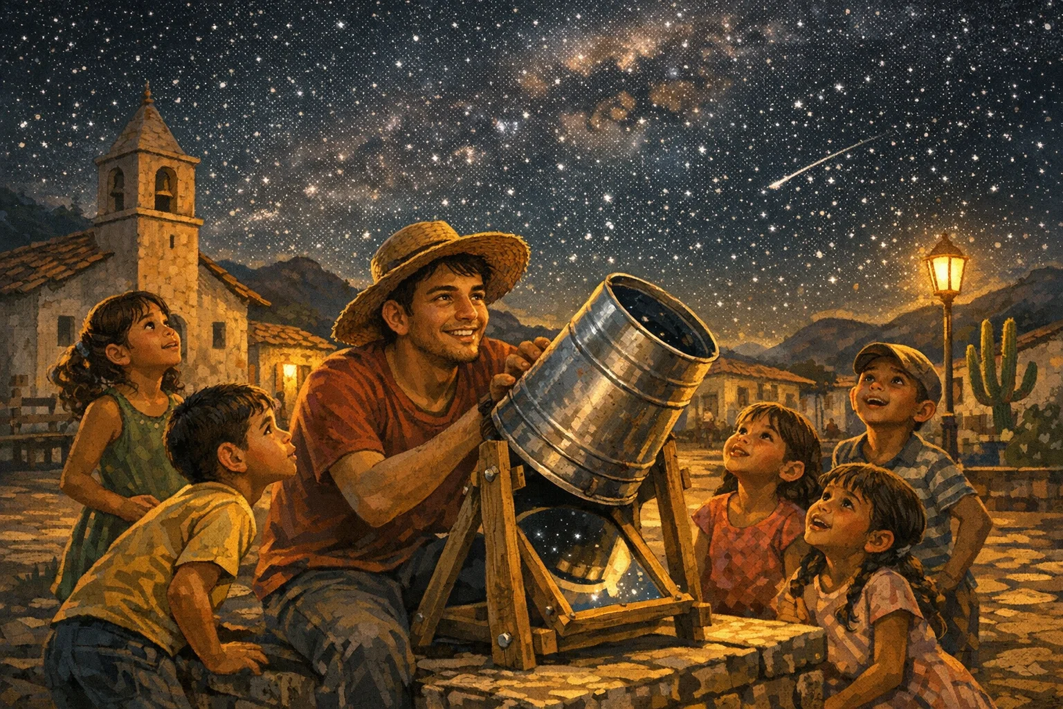 Telescópio artesanal para crianças do Sertão