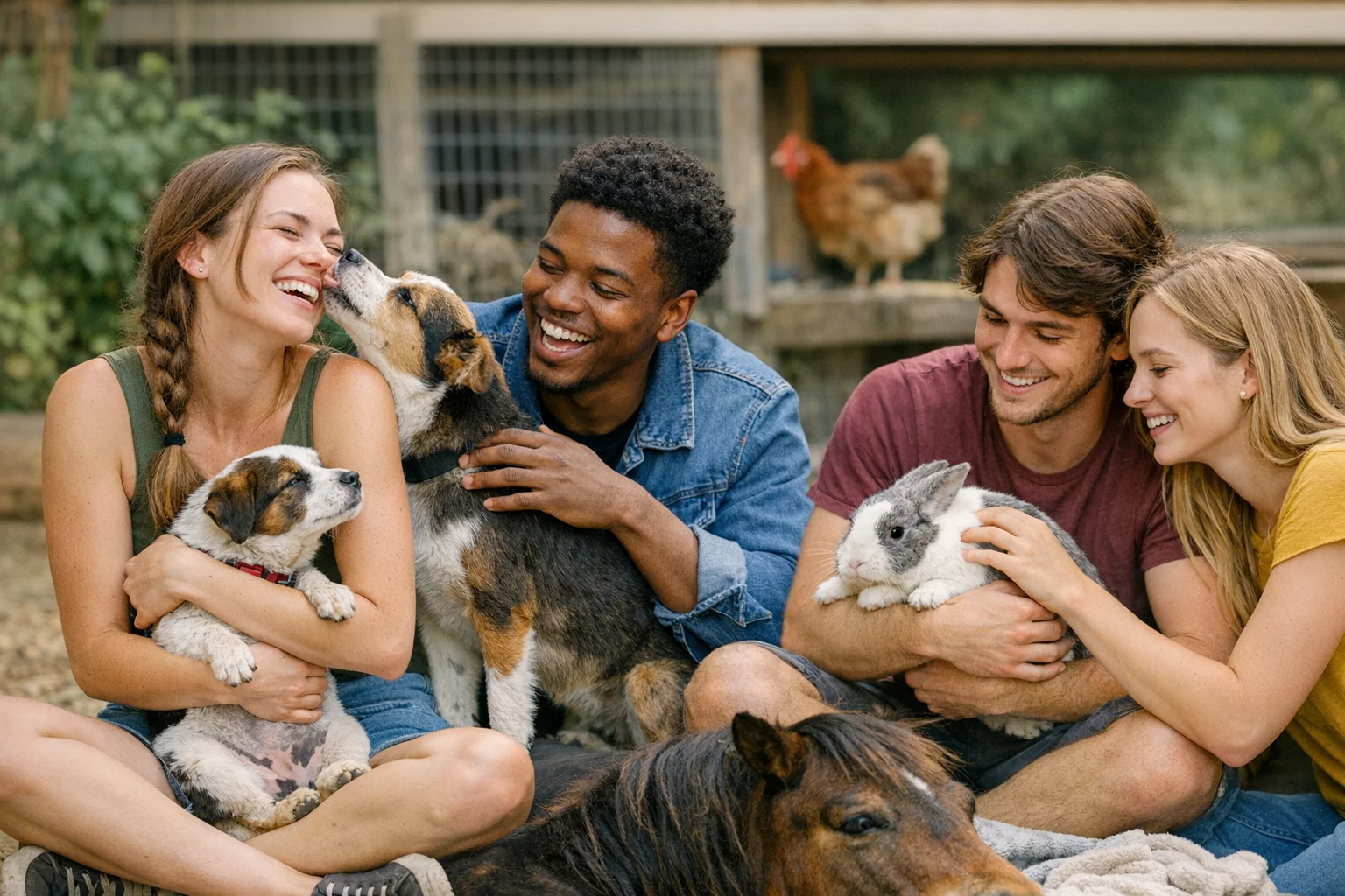 Animais resgatados como co-terapeutas para jovens em vulnerabilidade