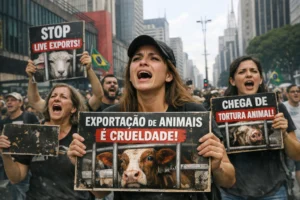 Protestos contra exportação de animais vivos