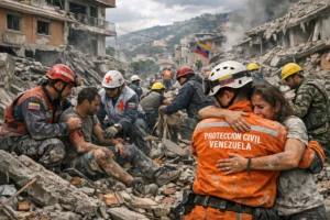 Resgate de sobreviventes em terremotos na Venezuela