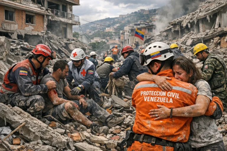 Resgate de sobreviventes em terremotos na Venezuela