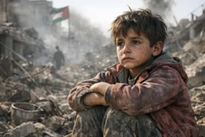 Trauma infantil em Gaza devido à guerra