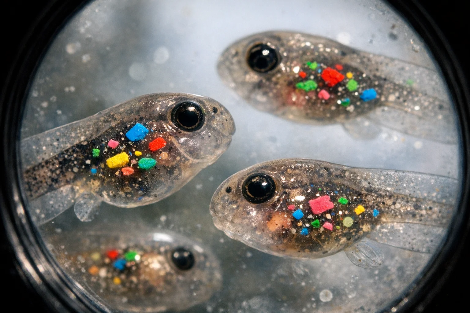 Contaminação por microplásticos em girinos da Amazônia
