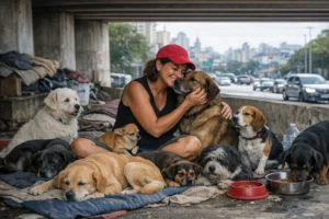 Solidariedade com animais de rua em São Paulo