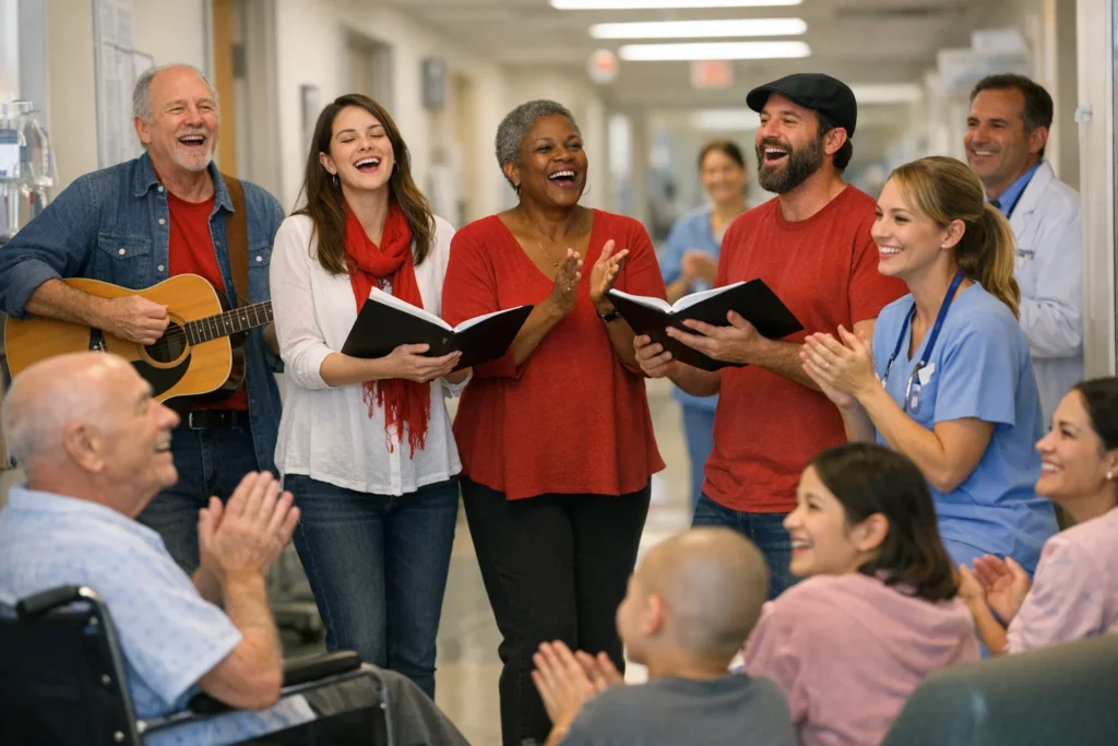 Música voluntária em hospitais para pacientes
